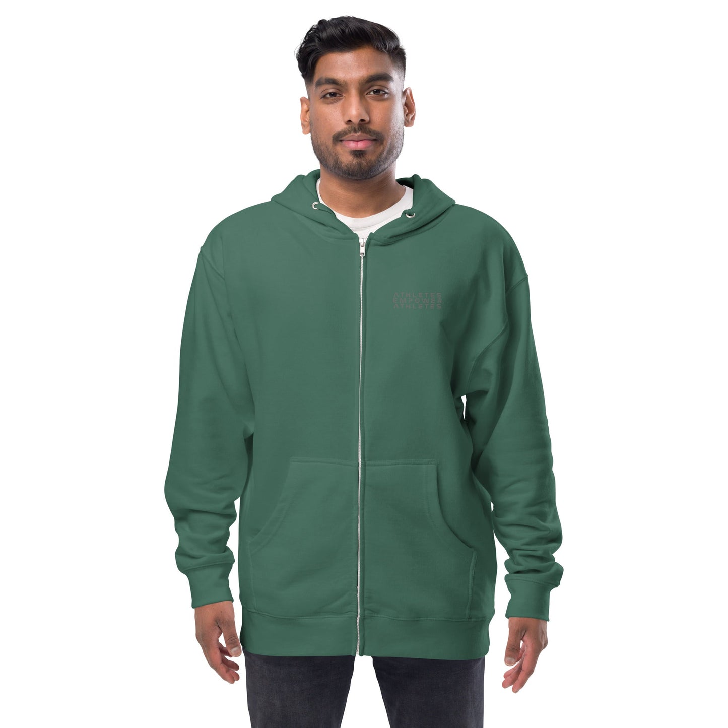 Athletes Empower Athletes - Unisex fleece zip up hoodie by DarkByteGear