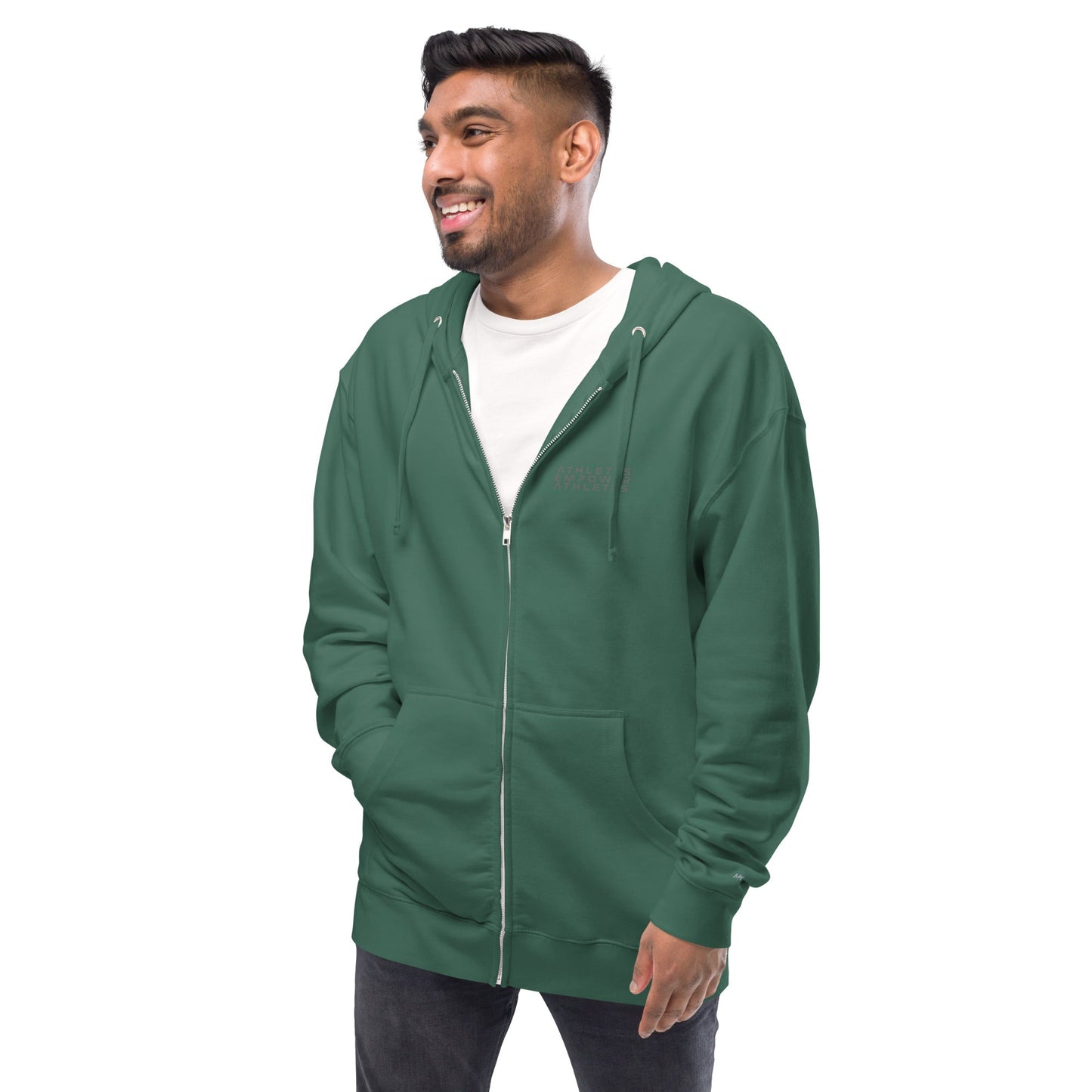 Athletes Empower Athletes - Unisex fleece zip up hoodie by DarkByteGear