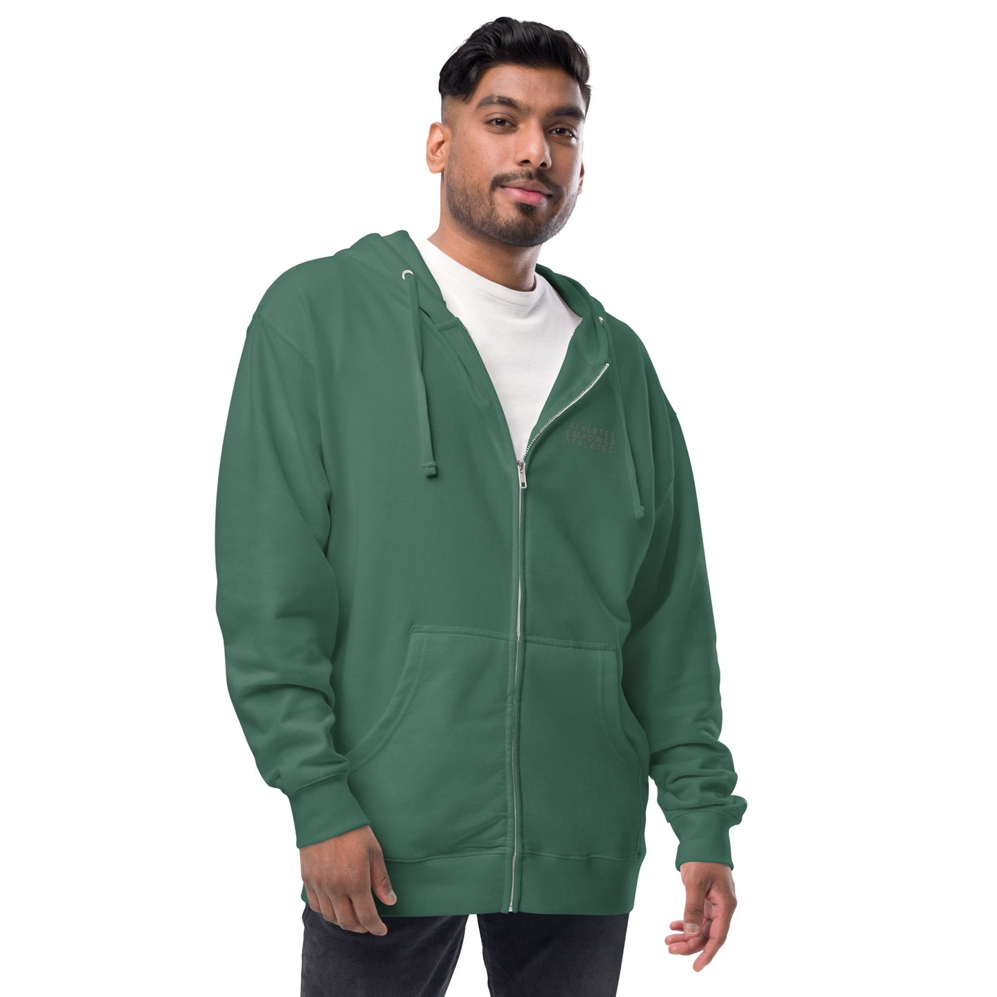 Athletes Empower Athletes - Unisex fleece zip up hoodie by DarkByteGear