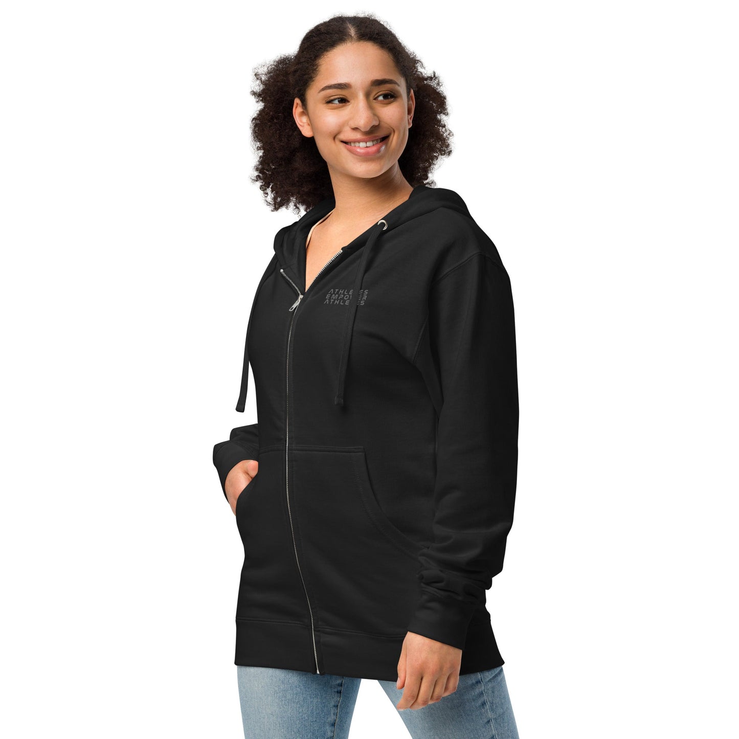 Athletes Empower Athletes - Unisex fleece zip up hoodie by DarkByteGear