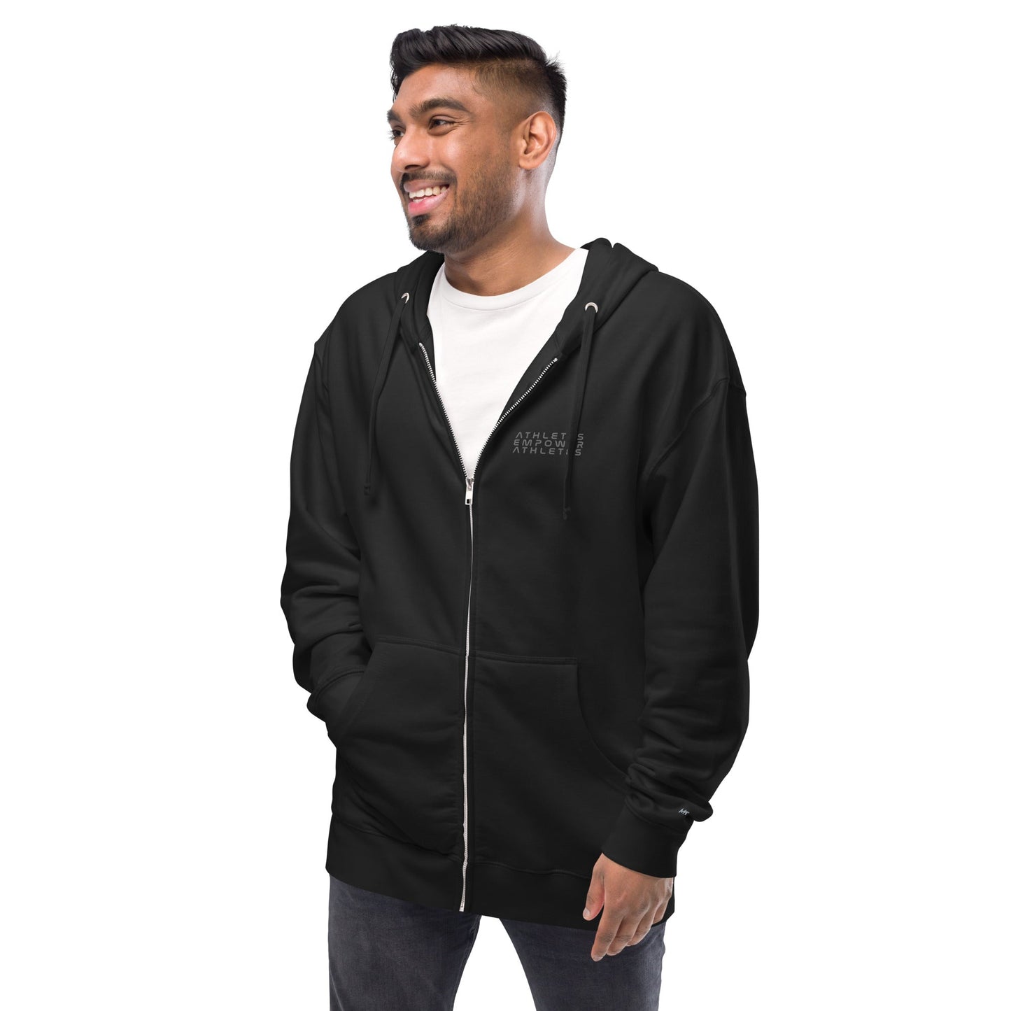Athletes Empower Athletes - Unisex fleece zip up hoodie by DarkByteGear