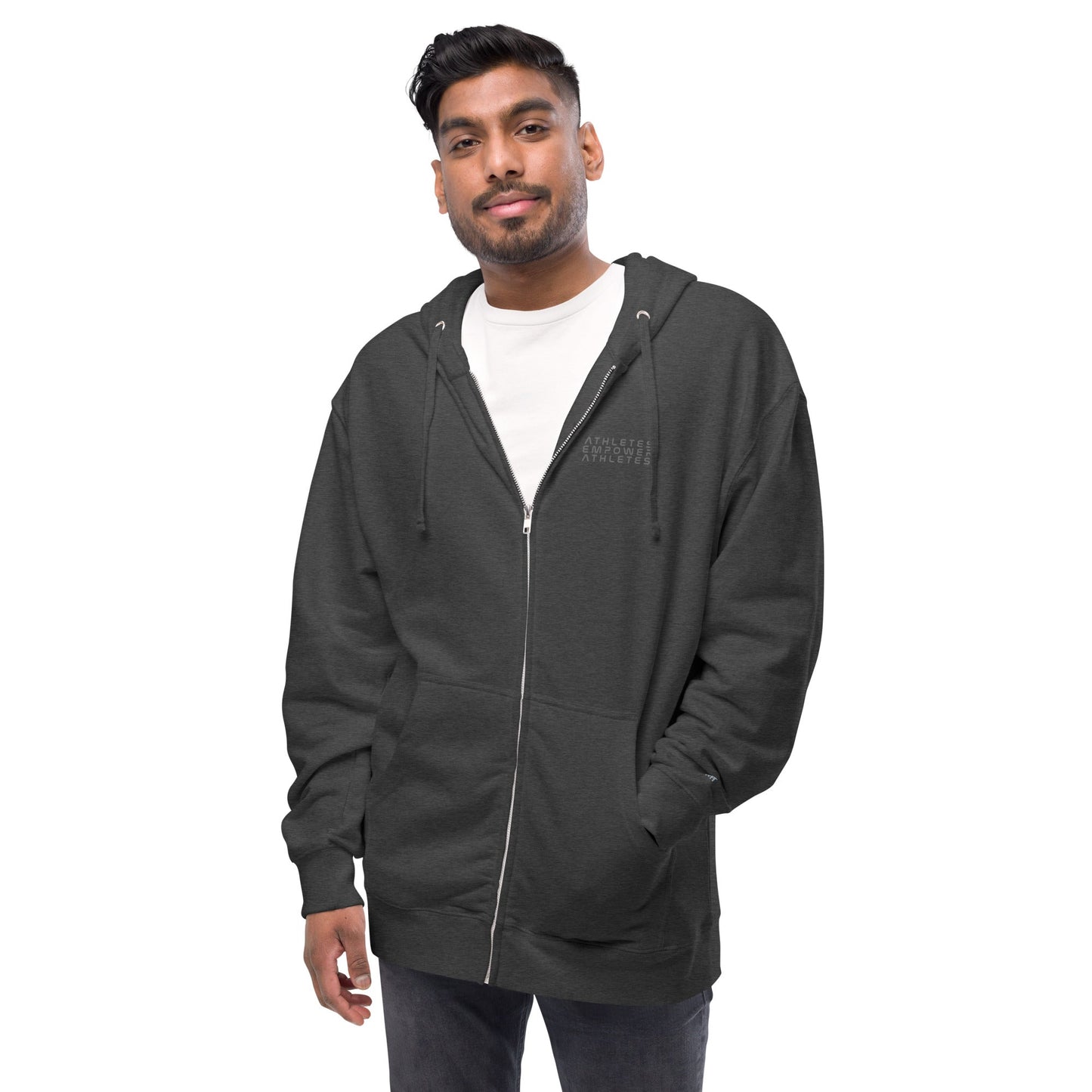 Athletes Empower Athletes - Unisex fleece zip up hoodie by DarkByteGear