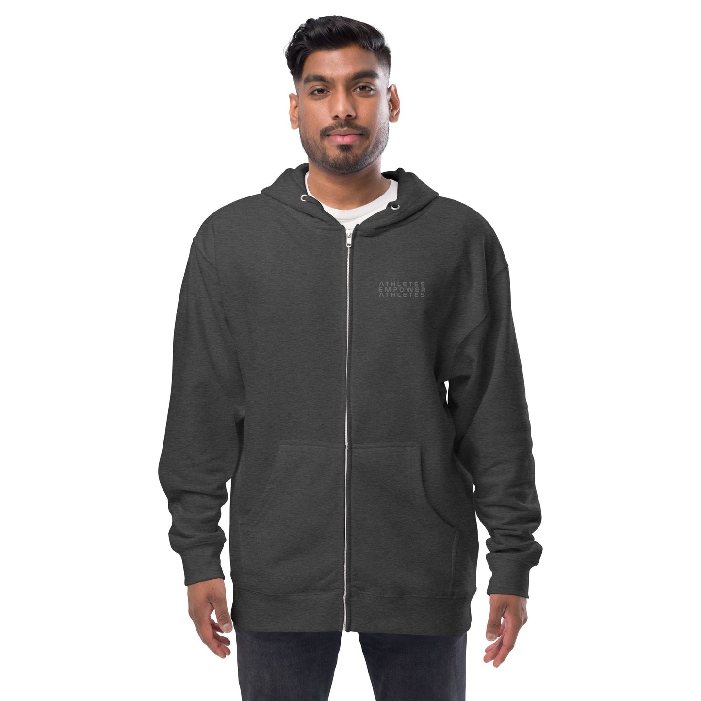 Athletes Empower Athletes - Unisex fleece zip up hoodie by DarkByteGear