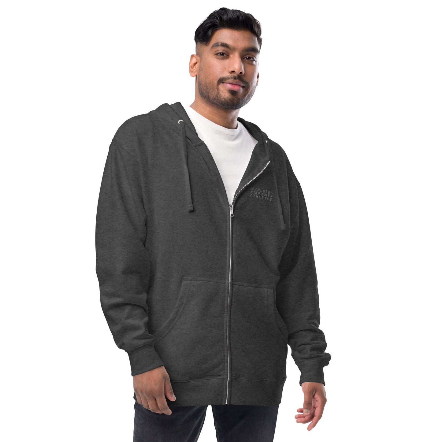 Athletes Empower Athletes - Unisex fleece zip up hoodie by DarkByteGear