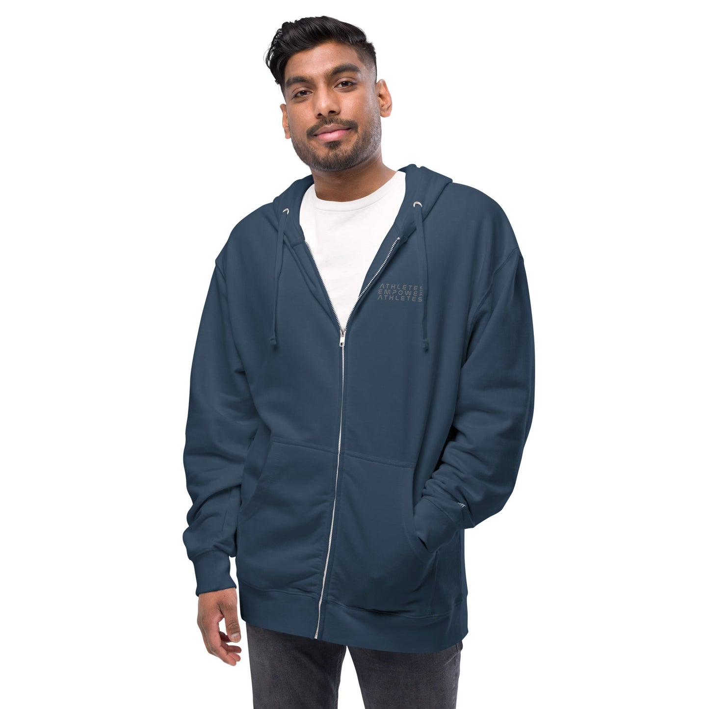 Athletes Empower Athletes - Unisex fleece zip up hoodie by DarkByteGear