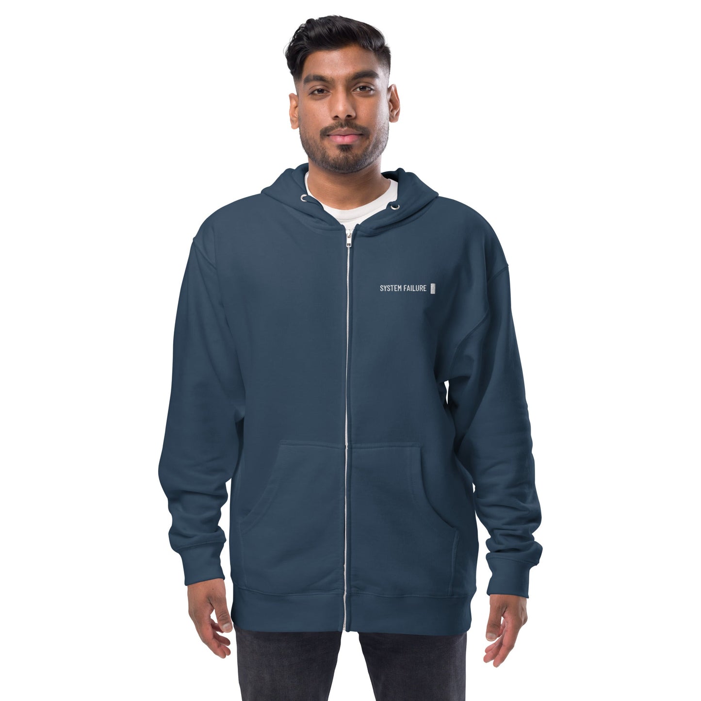 System failure - Unisex fleece zip up hoodie by DarkByteGear
