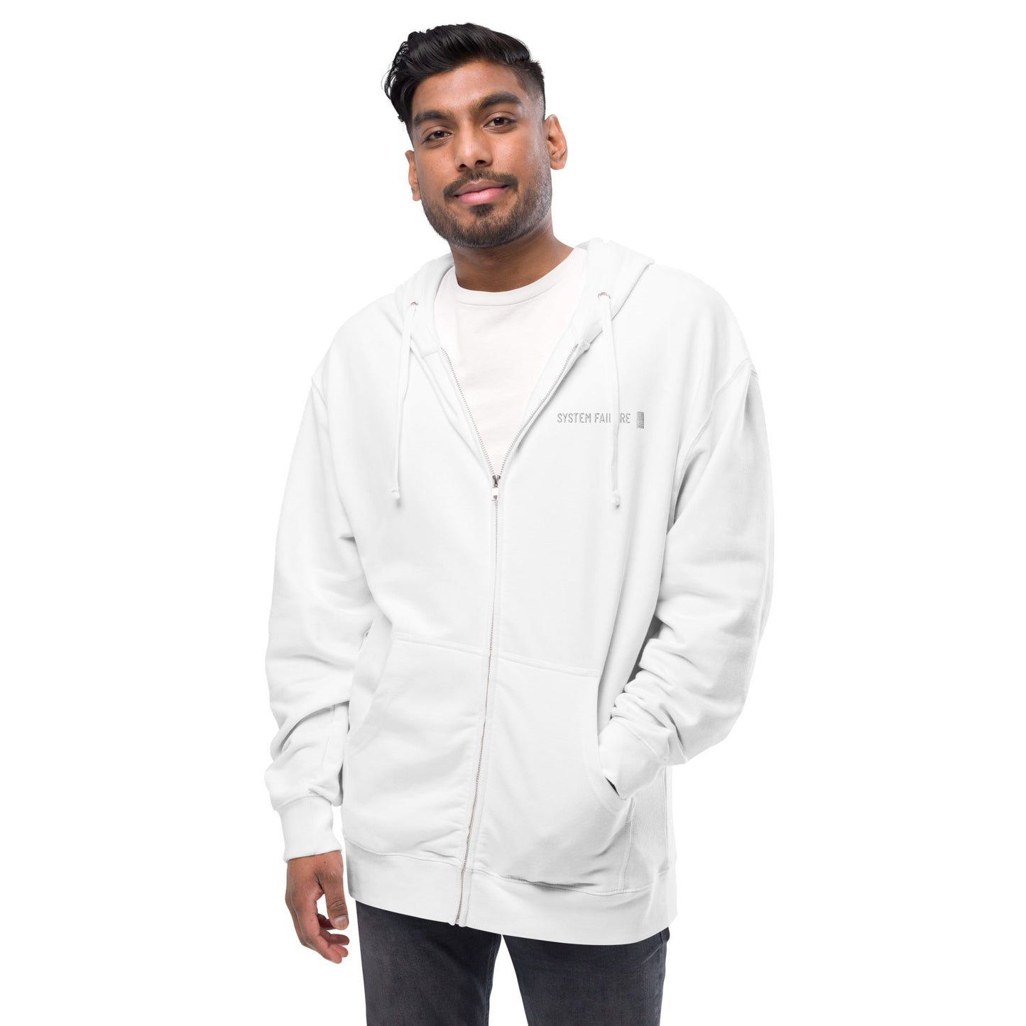 System failure - Unisex fleece zip up hoodie by DarkByteGear