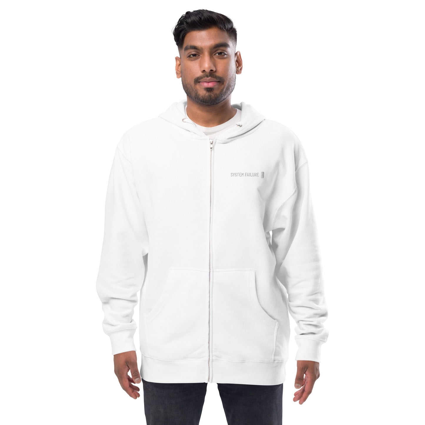 System failure - Unisex fleece zip up hoodie by DarkByteGear