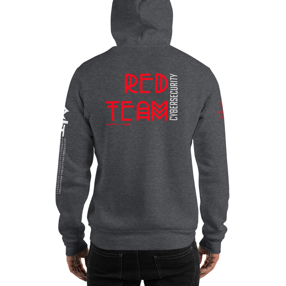 Cyber Security Red Team v5 - Unisex Hoodie (back print) by DarkByteGear