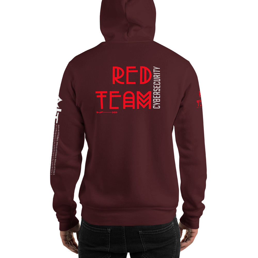 Cyber Security Red Team v5 - Unisex Hoodie (back print) by DarkByteGear