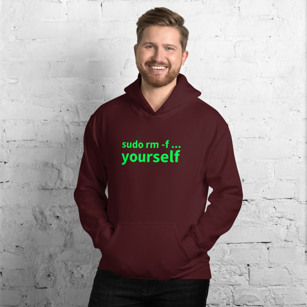 sudo rm -f yourself - Unisex Hoodie by DarkByteGear
