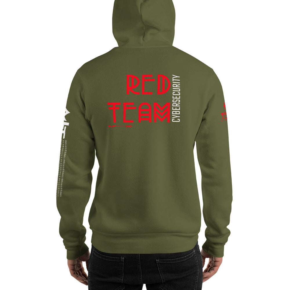 Cyber Security Red Team v5 - Unisex Hoodie (back print) by DarkByteGear