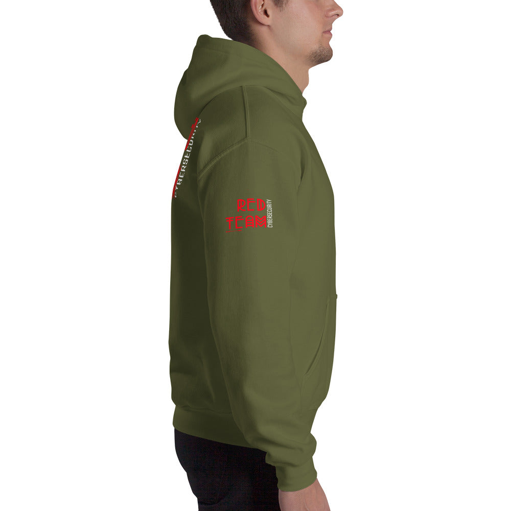 Cyber Security Red Team v5 - Unisex Hoodie (back print) by DarkByteGear