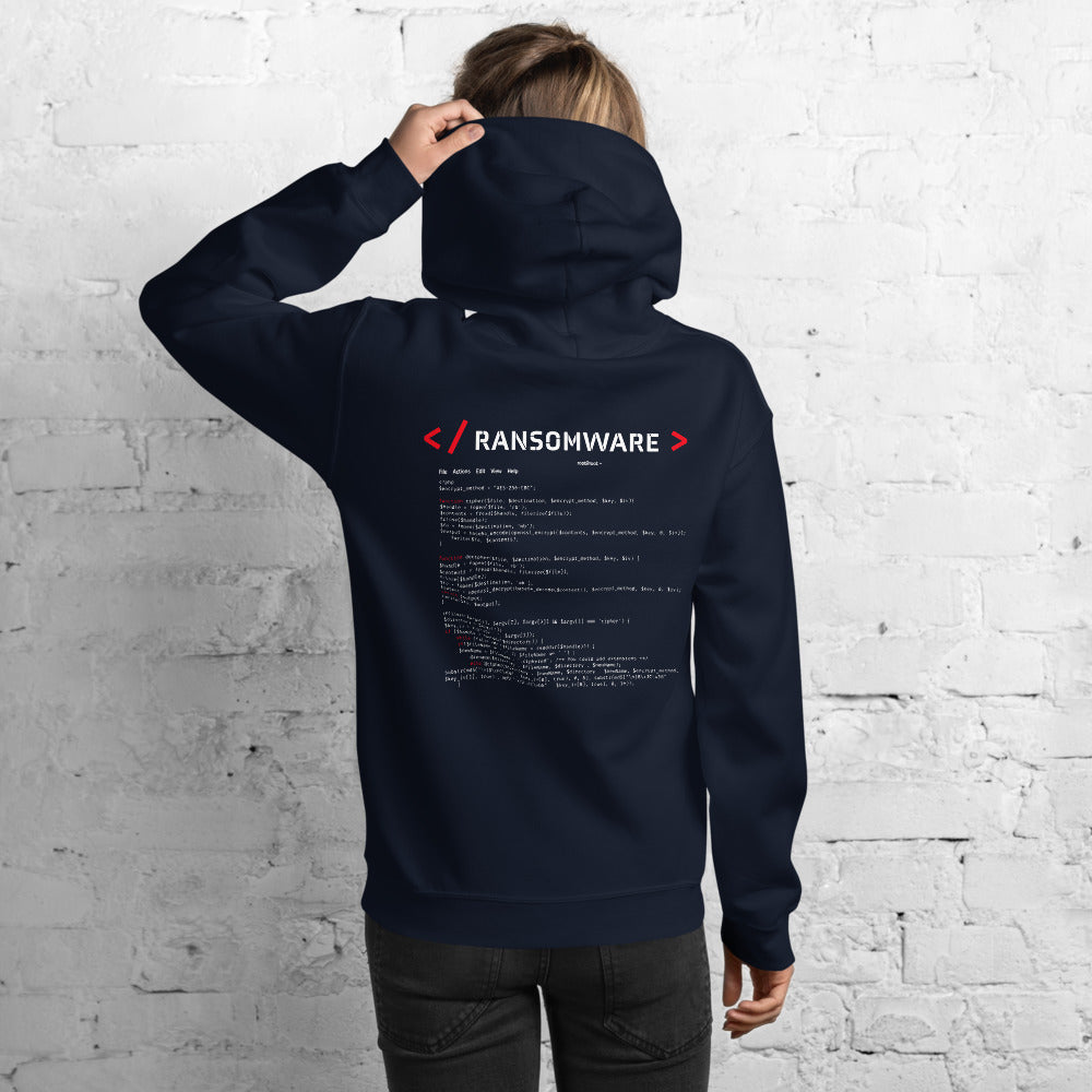 Ransomware - Unisex Hoodie (back print) by DarkByteGear