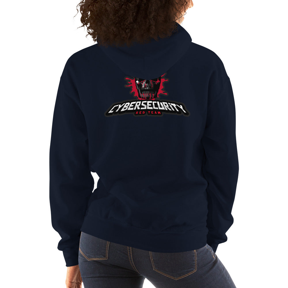 Cybersecurity Red Team v4 - Unisex Hoodie (back print) by DarkByteGear