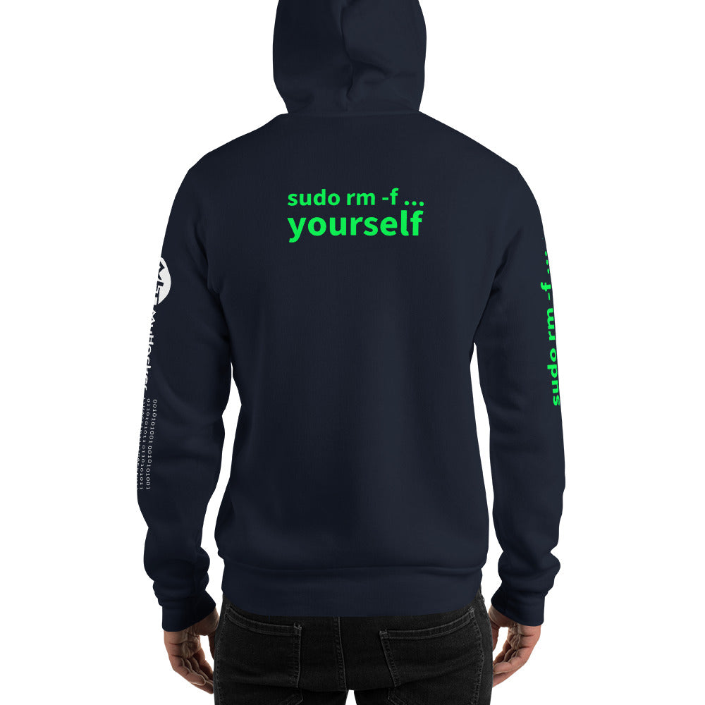 sudo rm -f yourself - Unisex Hoodie (all sides print) by DarkByteGear