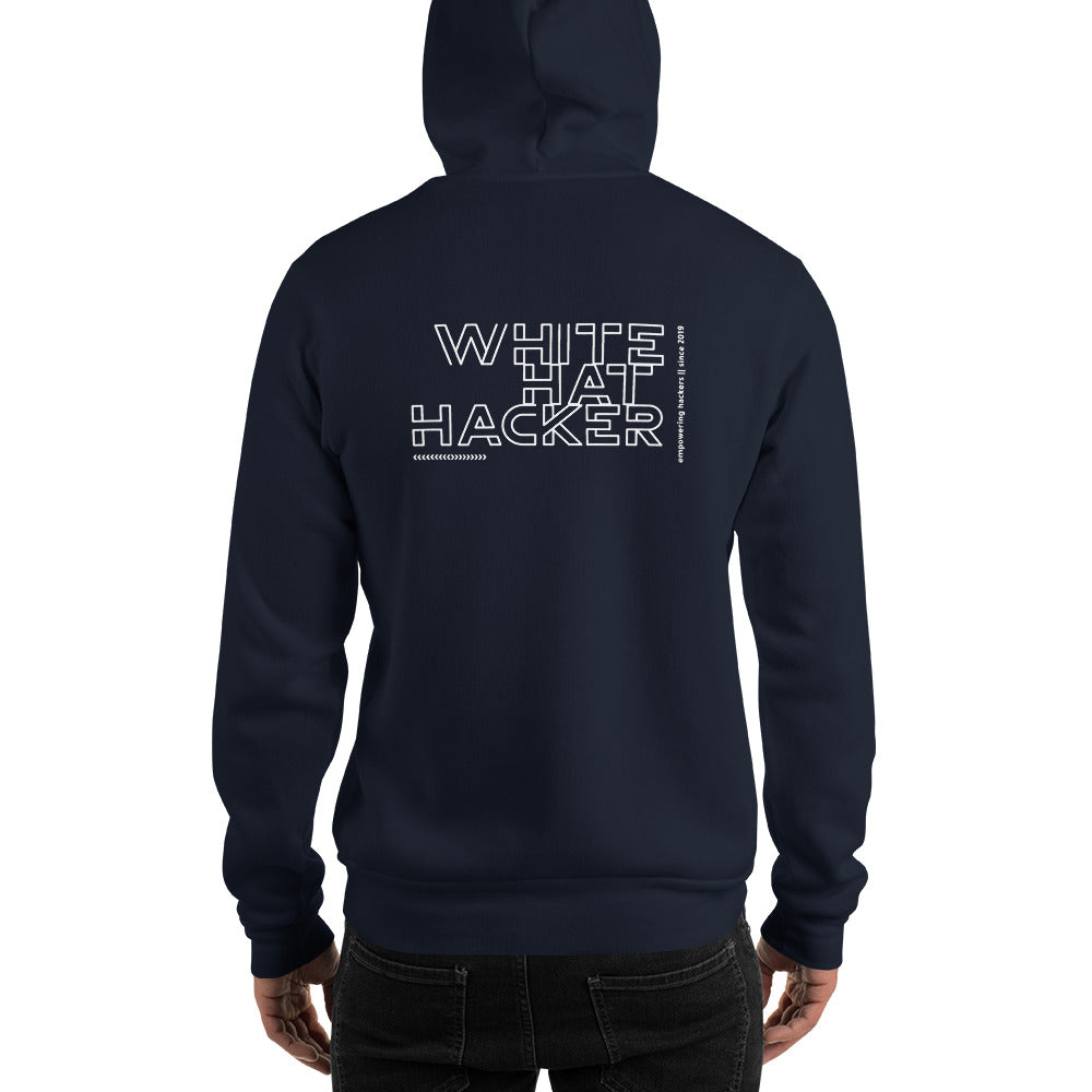 White Hat Hacker - Unisex Hoodie (back print) by DarkByteGear