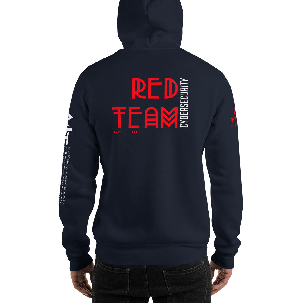 Cyber Security Red Team v5 - Unisex Hoodie (back print) by DarkByteGear