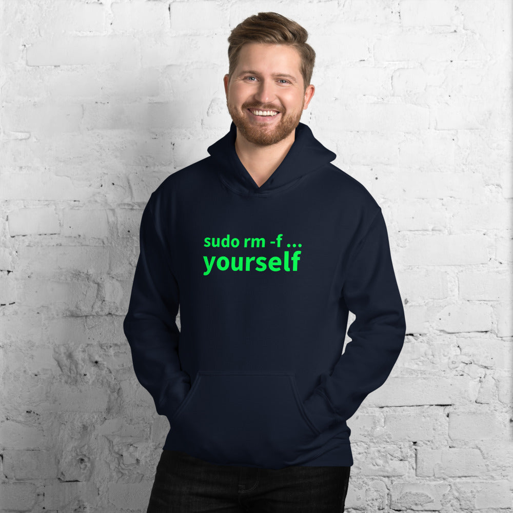 sudo rm -f yourself - Unisex Hoodie by DarkByteGear