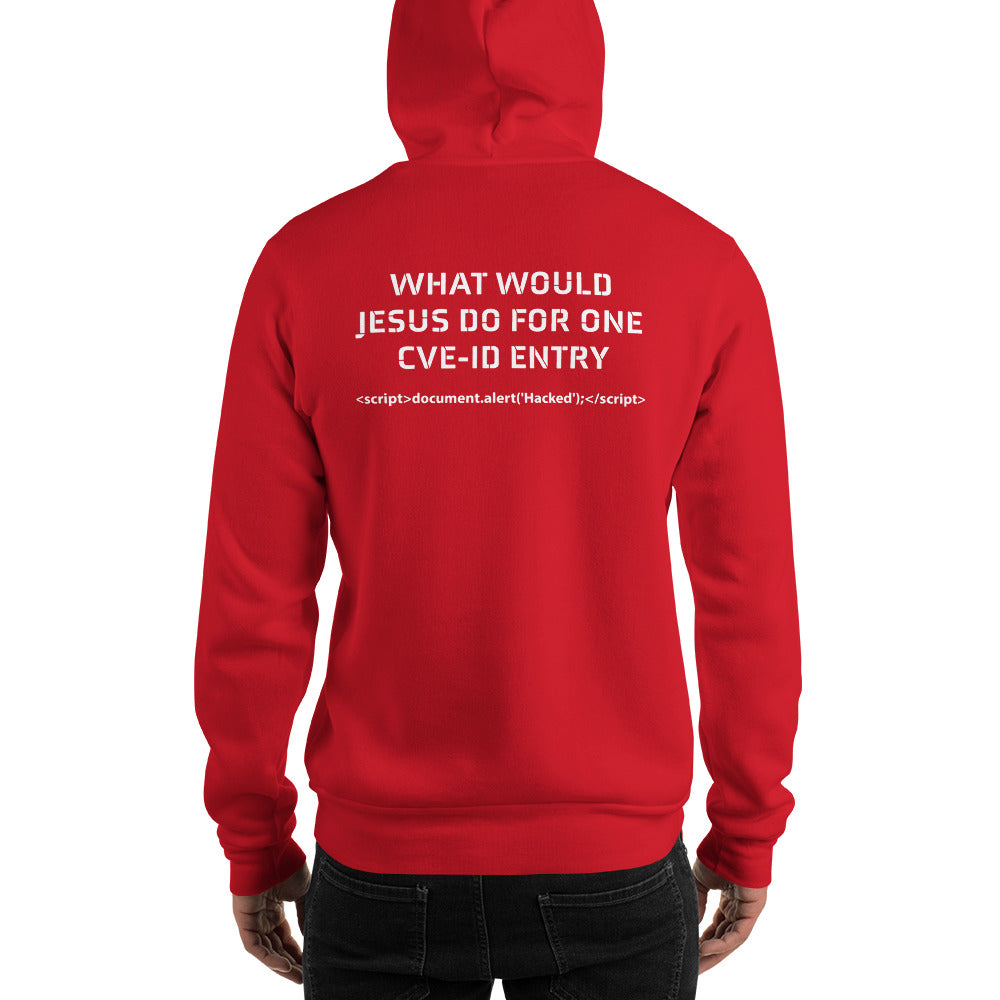 What would Jesus do for one CVE - Unisex Hoodie (back print) by DarkByteGear