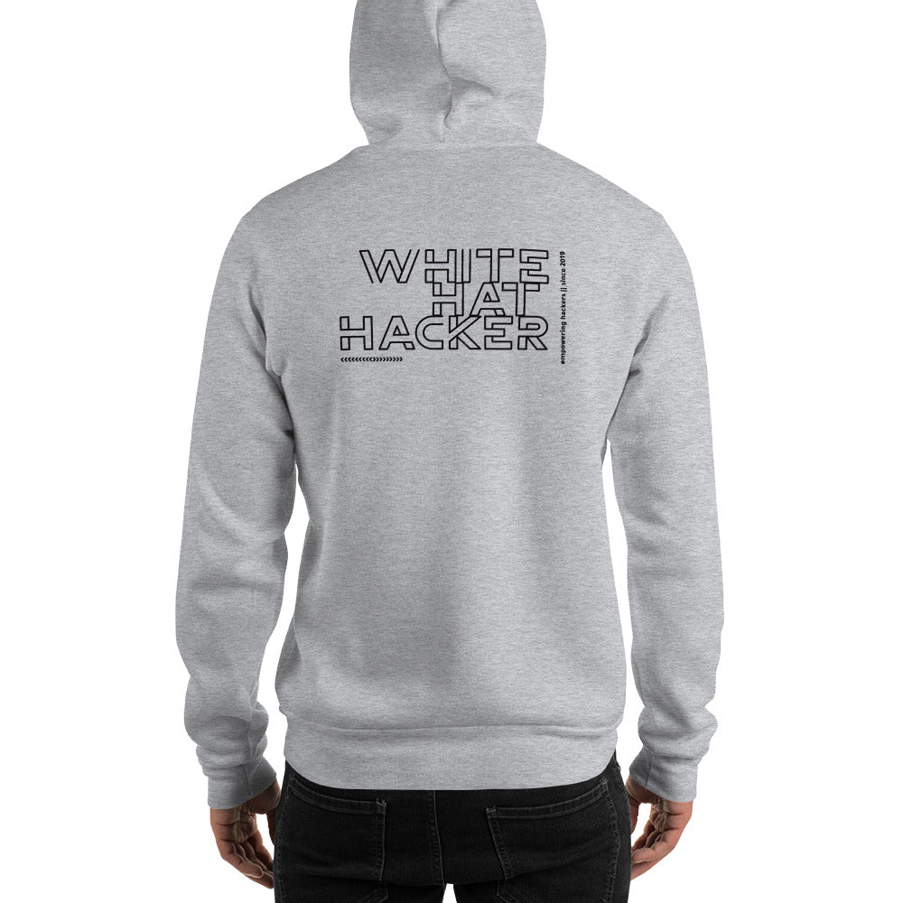 White Hat Hacker - Unisex Hoodie (back print) by DarkByteGear