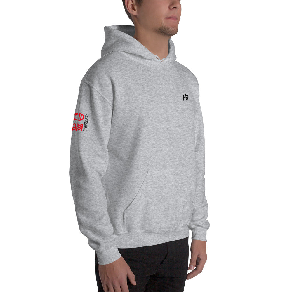 Cyber Security Red Team v5 - Unisex Hoodie (back print) by DarkByteGear