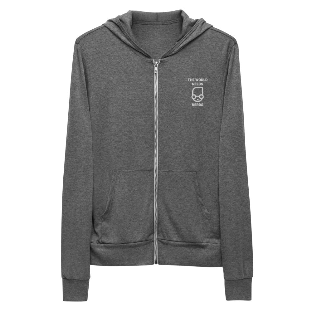 The world needs nerd - Unisex zip hoodie by DarkByteGear