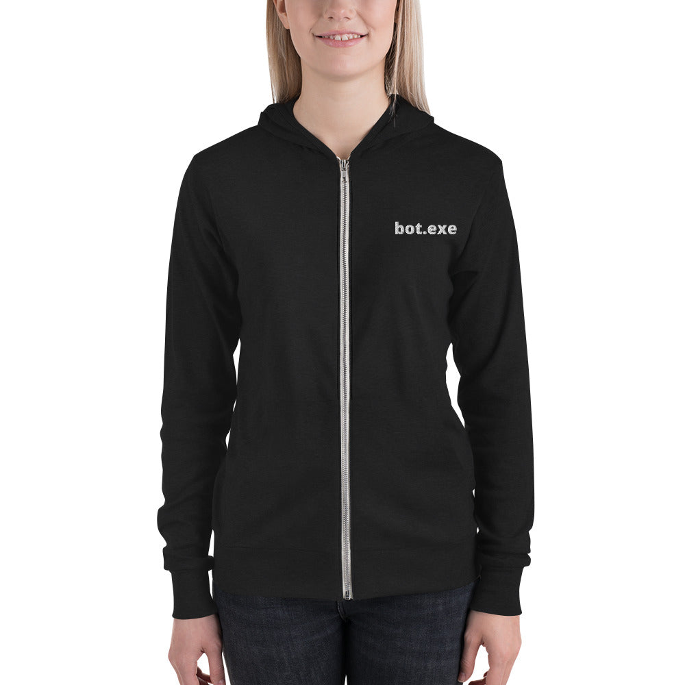 Bot.exe - Unisex zip hoodie by DarkByteGear