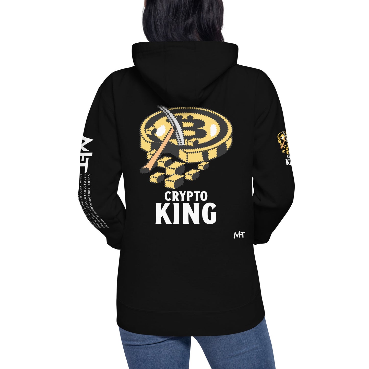 Cryto King - Unisex Hoodie (back print) by DarkByteGear