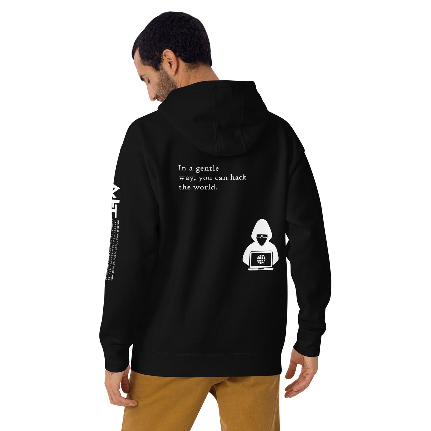 You can hack the world - Unisex Hoodie (back print) by DarkByteGear