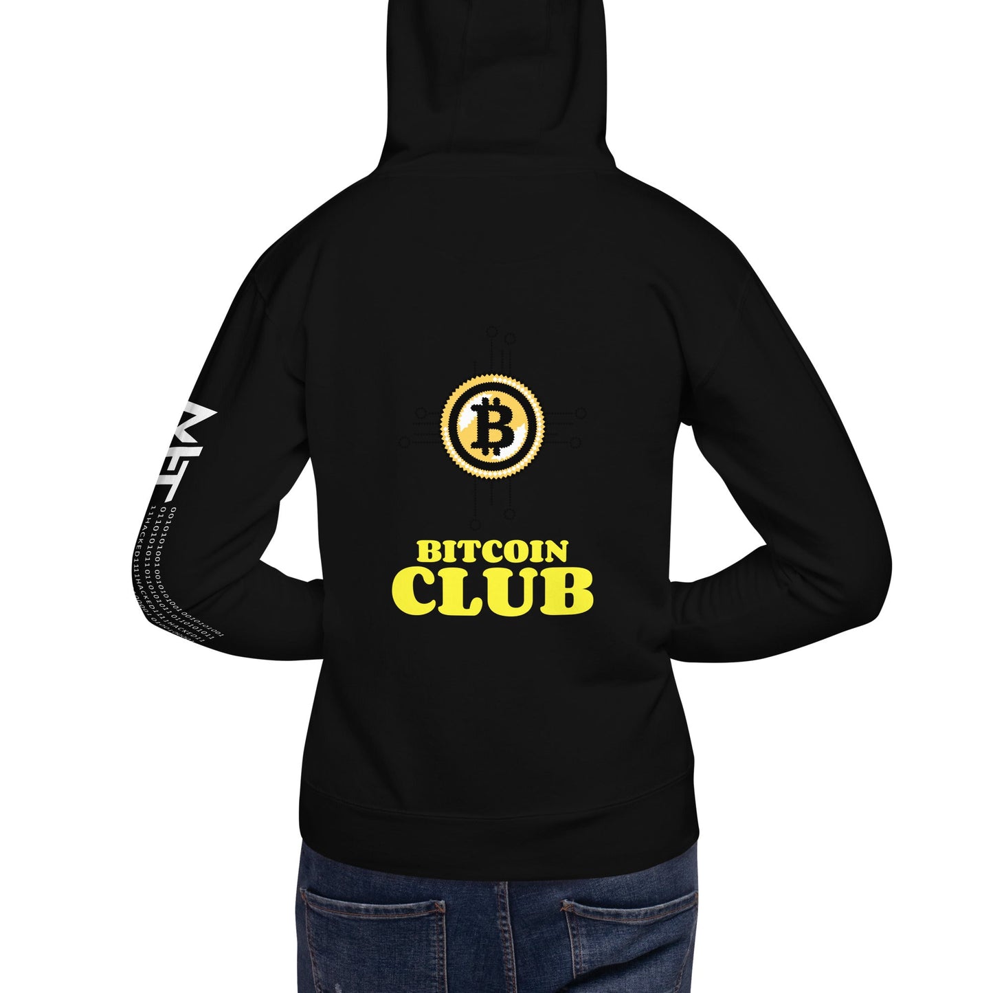 Bitcoin Club V6 - Unisex Hoodie ( Back Print ) by DarkByteGear