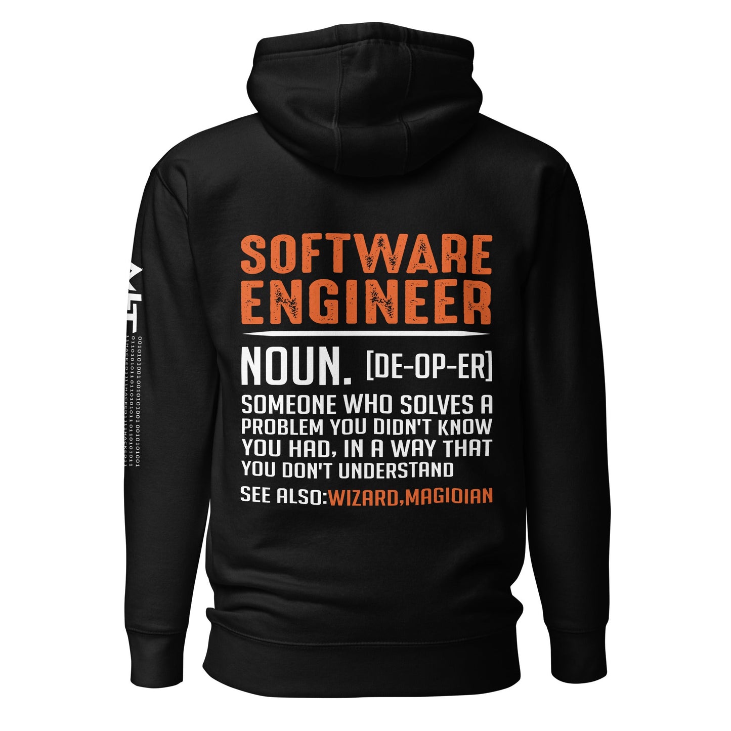 Software Engineer v1 - Unisex Hoodie (back print) by DarkByteGear