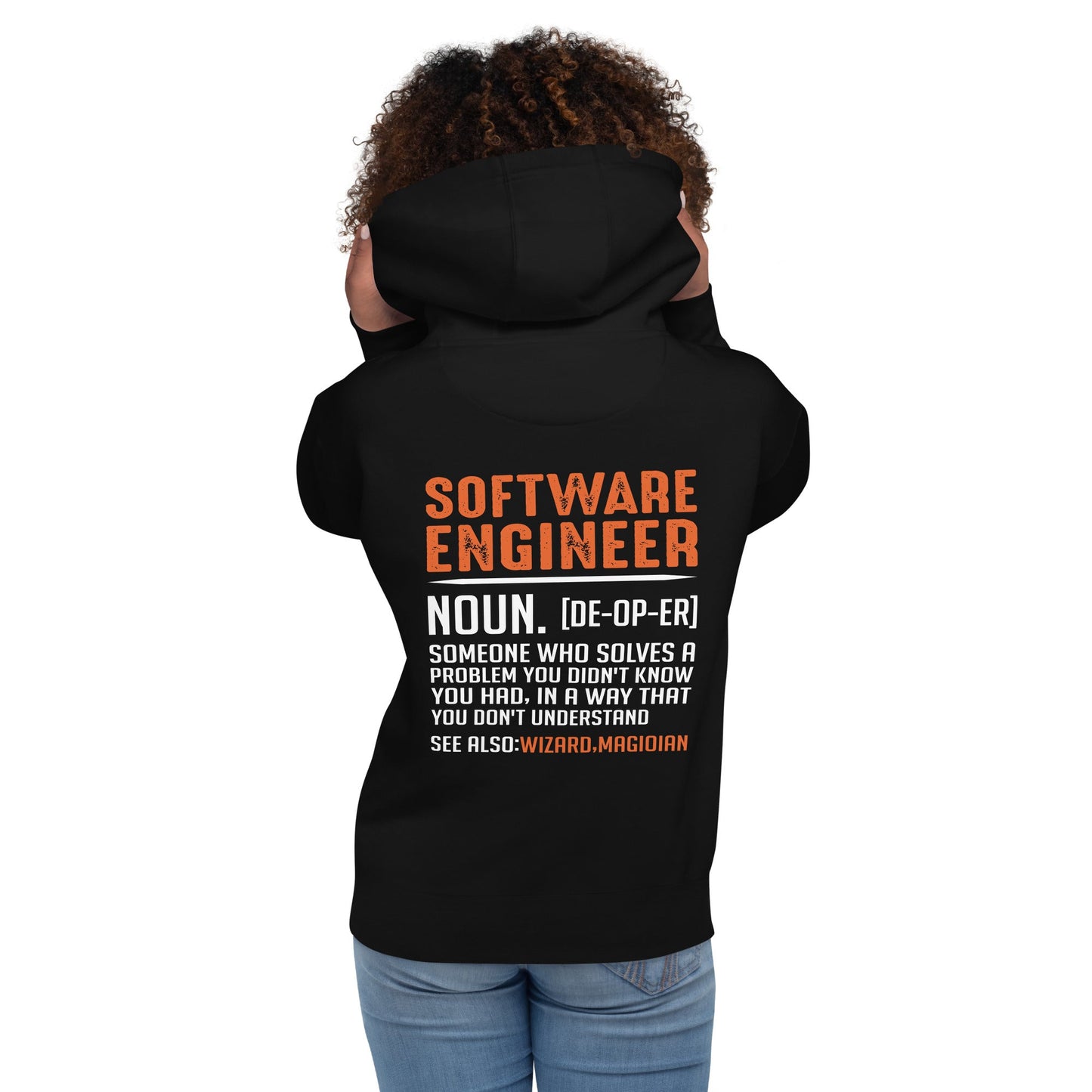 Software Engineer v1 - Unisex Hoodie (back print) by DarkByteGear
