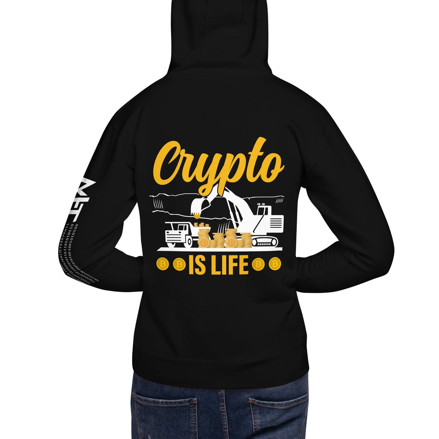 Crypto is Life - Unisex Hoodie ( Back Print ) by DarkByteGear