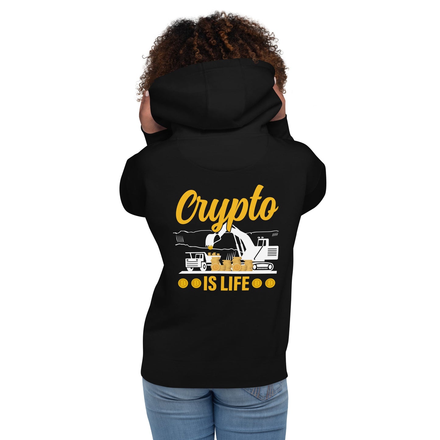 Crypto is Life - Unisex Hoodie ( Back Print ) by DarkByteGear