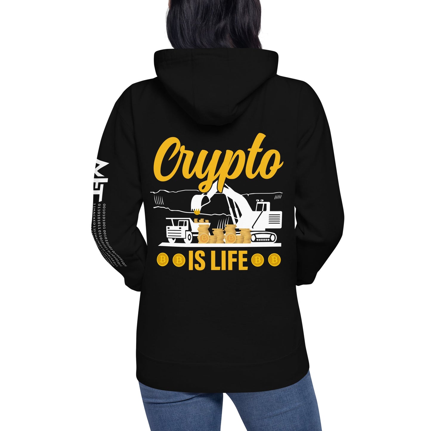Crypto is Life - Unisex Hoodie ( Back Print ) by DarkByteGear