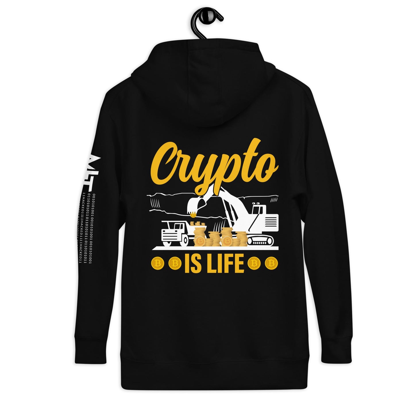 Crypto is Life - Unisex Hoodie ( Back Print ) by DarkByteGear