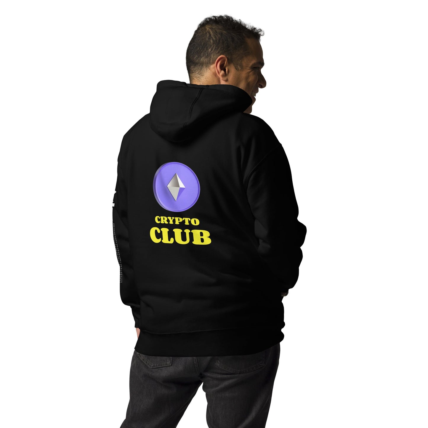 Crypto Club V2 - Unisex Hoodie ( Back Print ) by DarkByteGear