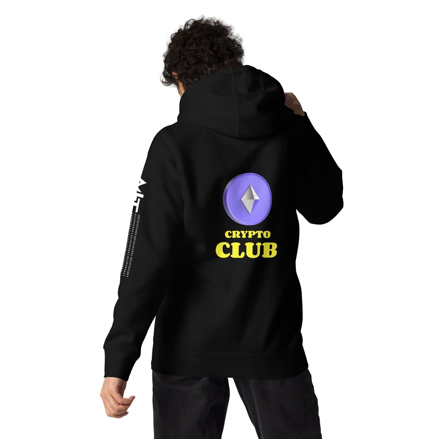 Crypto Club V2 - Unisex Hoodie ( Back Print ) by DarkByteGear