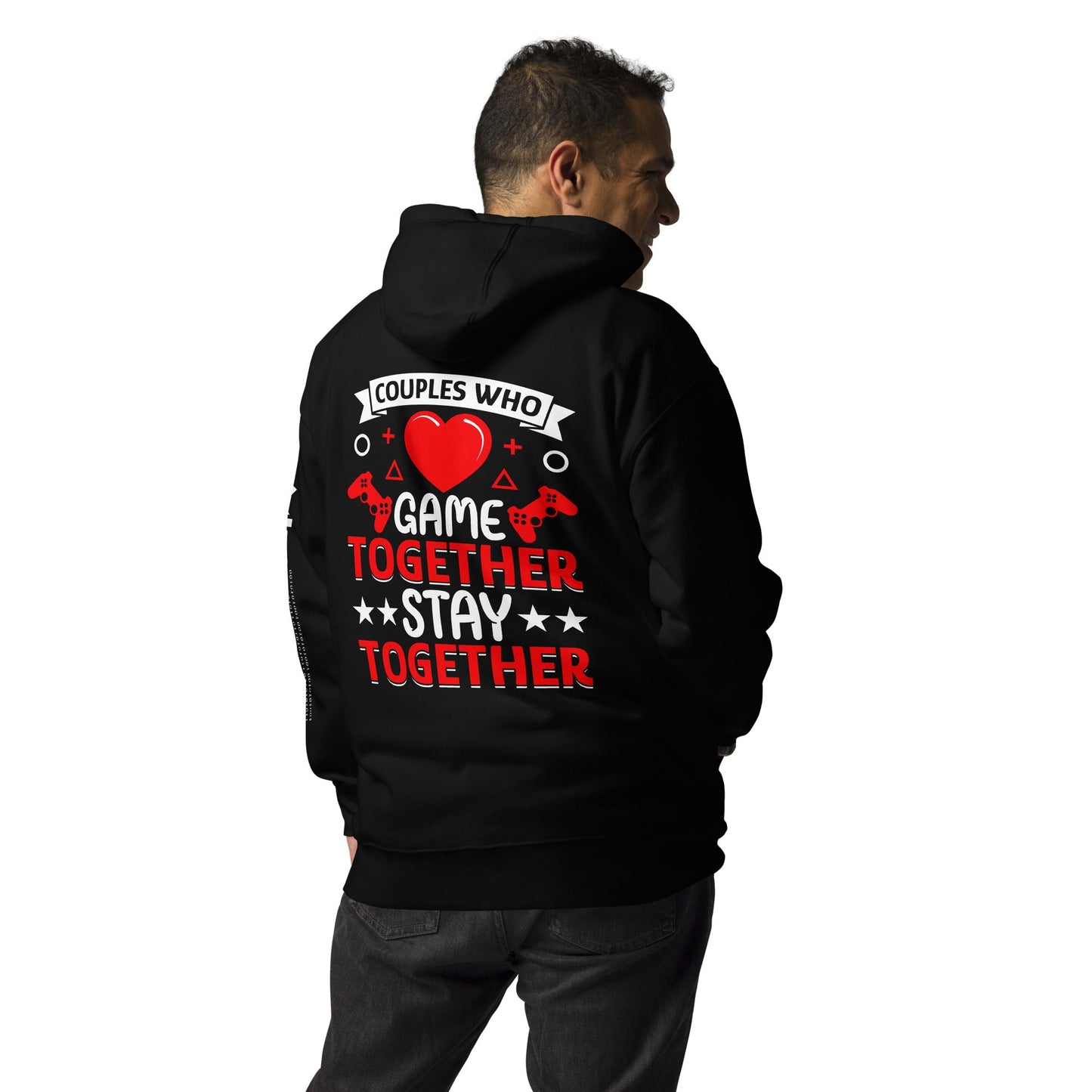 Couples who Game together, Stay together Unisex Hoodie ( Back Print ) by DarkByteGear