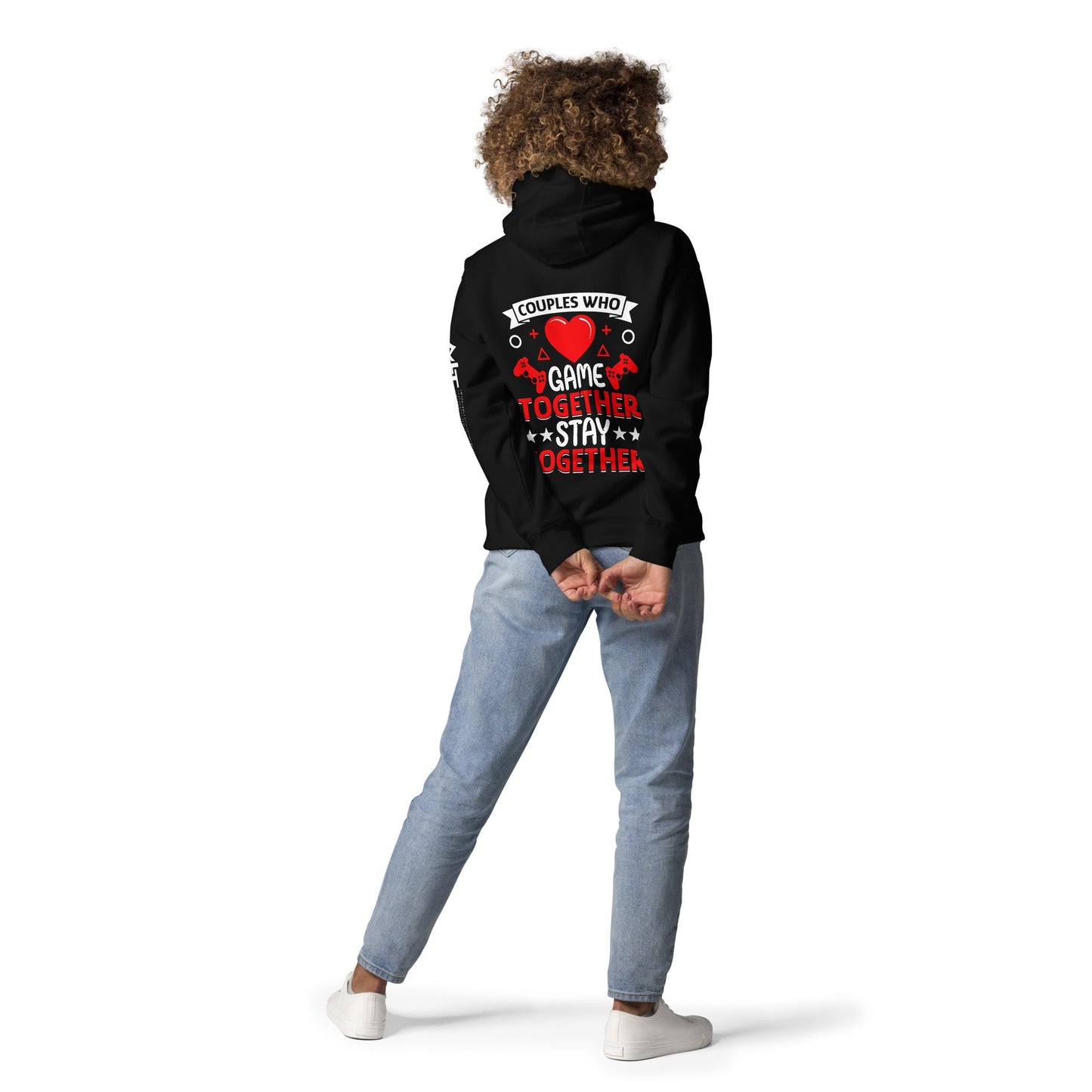 Couples who Game together, Stay together Unisex Hoodie ( Back Print ) by DarkByteGear