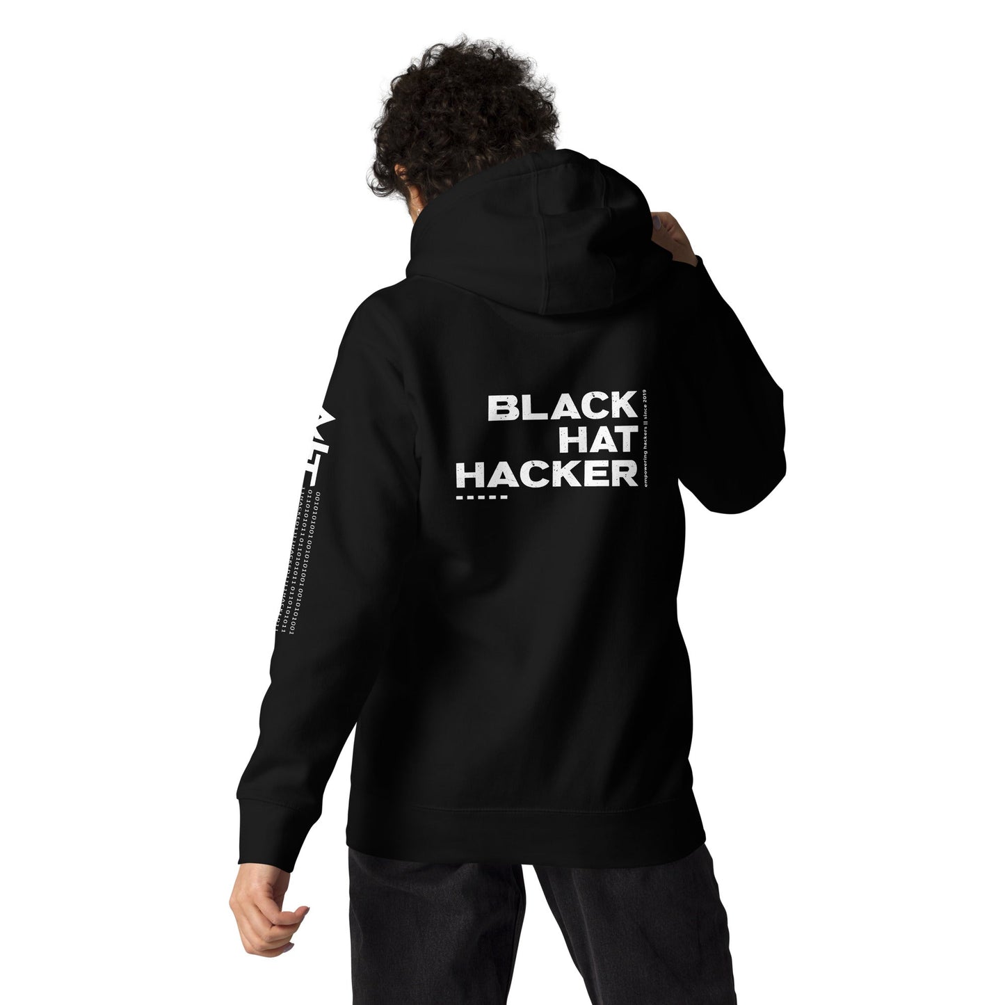 Black Hat Hacker V6 Unisex Hoodie ( Back Print ) by DarkByteGear