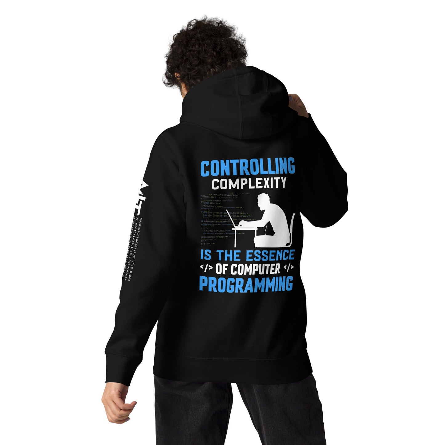 Controlling Complexity is the Essence of Computer Programming Unisex Hoodie ( Back Print ) by DarkByteGear
