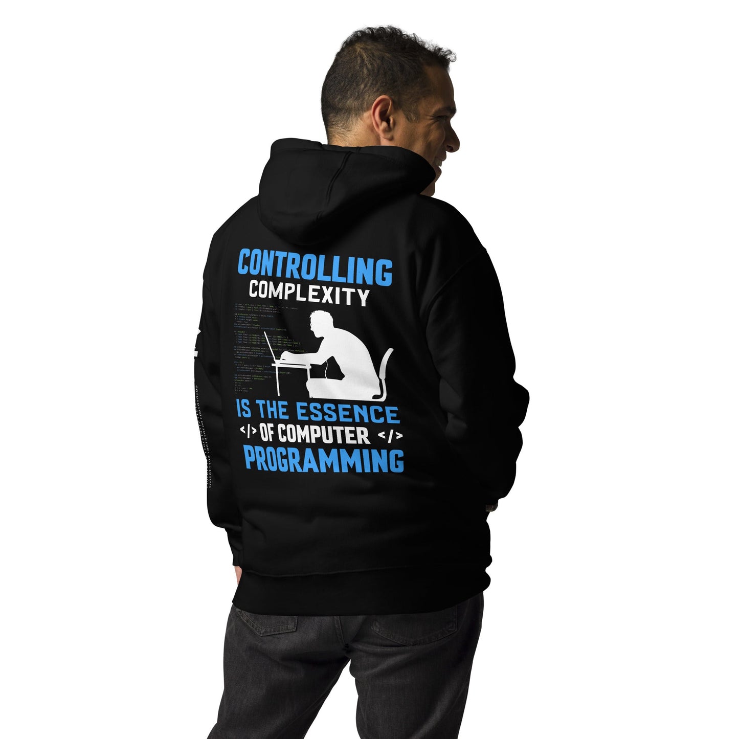 Controlling Complexity is the Essence of Computer Programming Unisex Hoodie ( Back Print ) by DarkByteGear