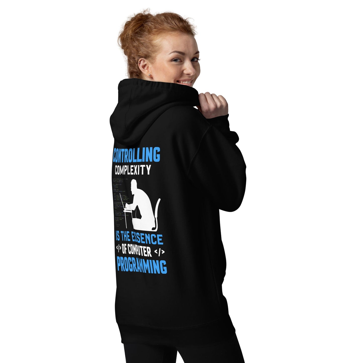 Controlling Complexity is the Essence of Computer Programming Unisex Hoodie ( Back Print ) by DarkByteGear