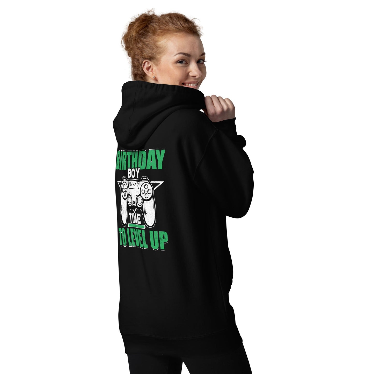 Birthday Boy Time to Level Up Unisex Hoodie ( Back Print ) by DarkByteGear