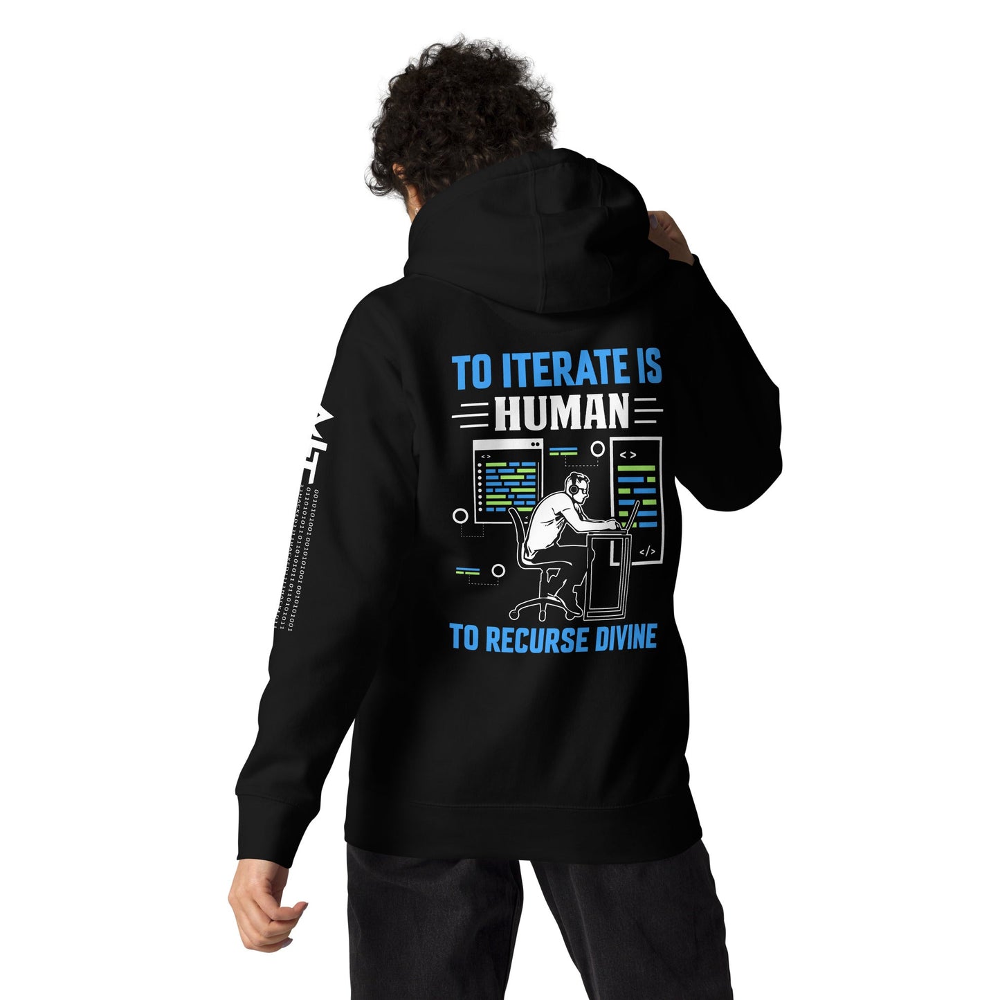 To iterate is Human, to recurse Divine Unisex Hoodie ( Back Print ) by DarkByteGear