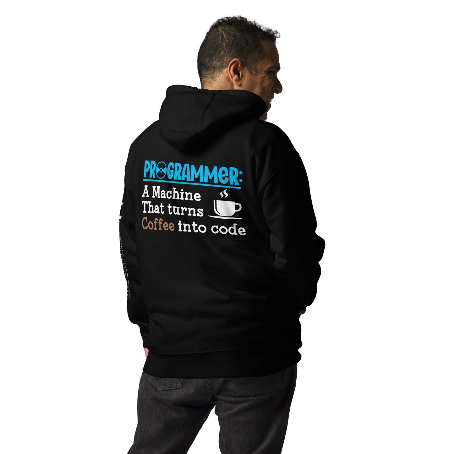 Programmer: Def blue Unisex Hoodie ( Back Print ) by DarkByteGear
