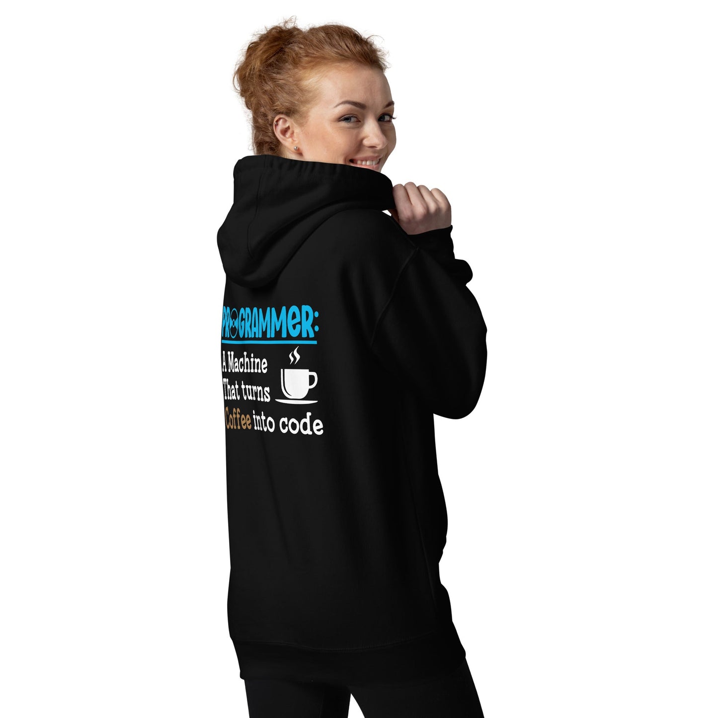 Programmer: Def blue Unisex Hoodie ( Back Print ) by DarkByteGear