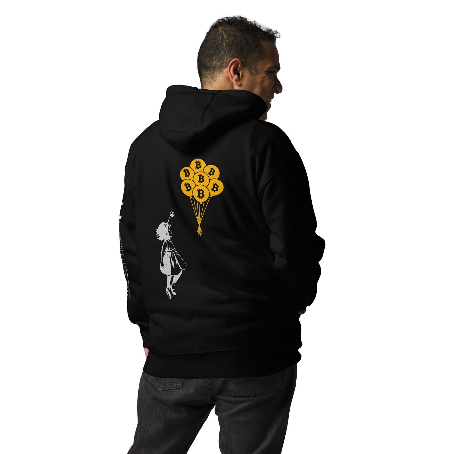 Bitcoin Little Girl Unisex Hoodie ( Back Print ) by DarkByteGear